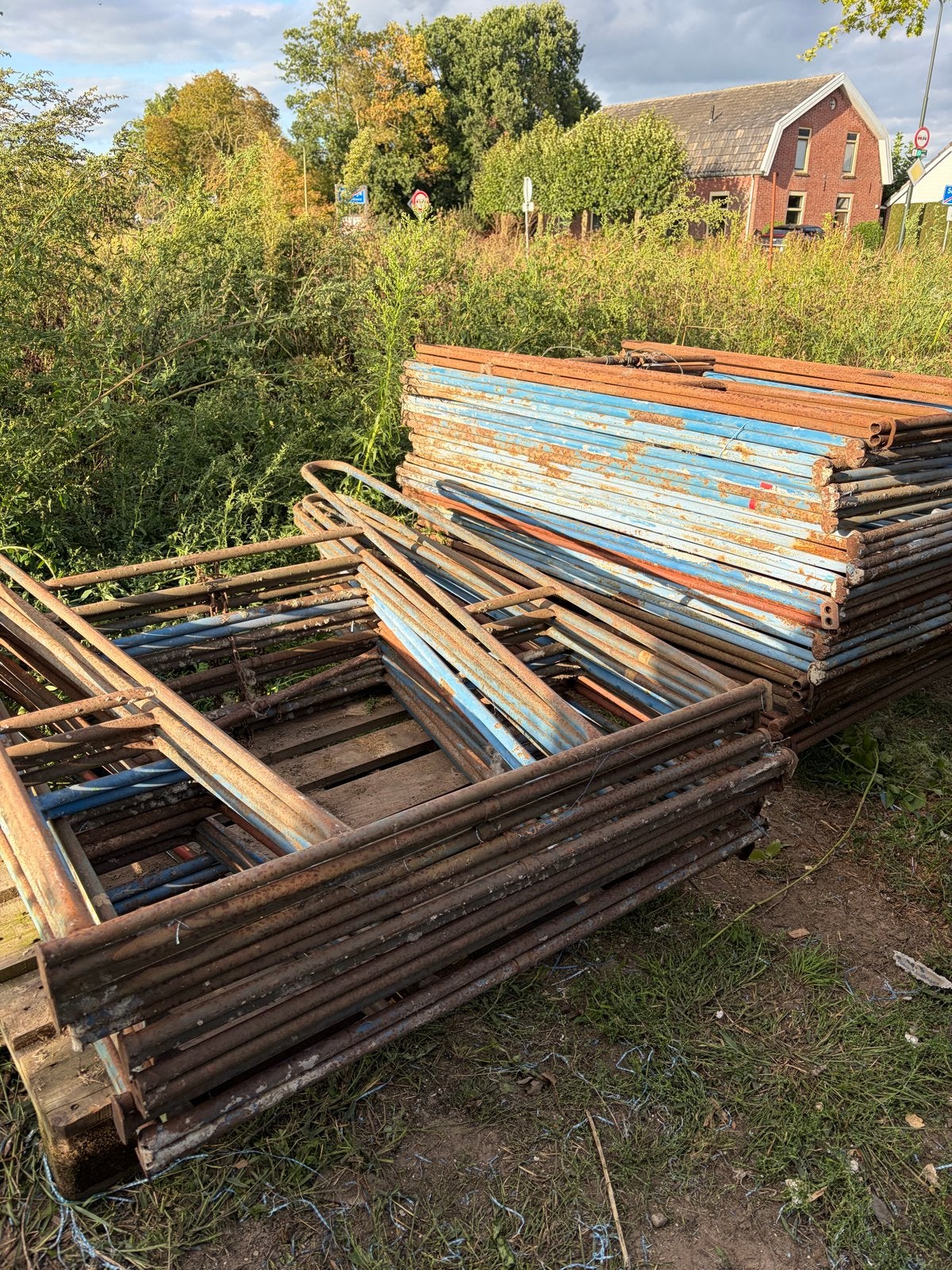Gebruikte schragen, Doe-het-zelf en Verbouw, Ophalen of Verzenden, Gebruikt, Gevelsteiger, 5 meter of hoger