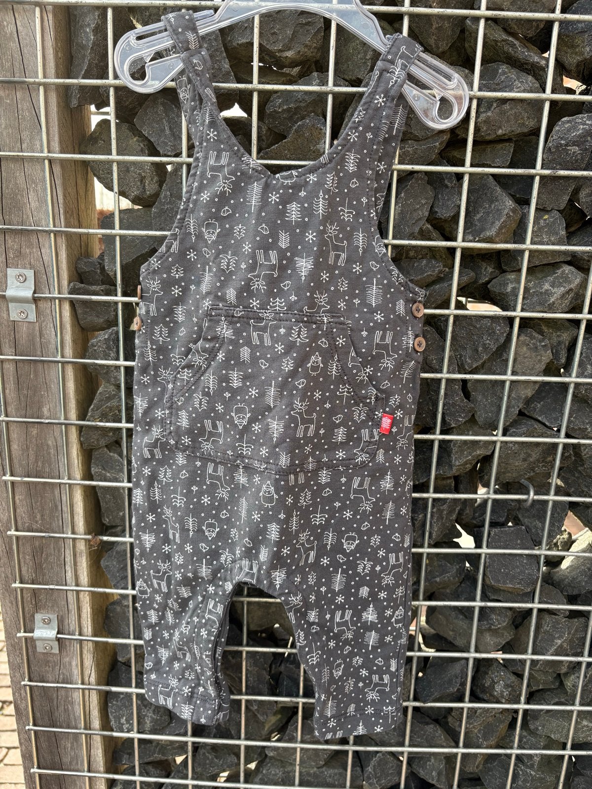 Leuke baby salopette maat 62 met kerstprint, Ophalen of Verzenden, Zo goed als nieuw, Jongetje of Meisje