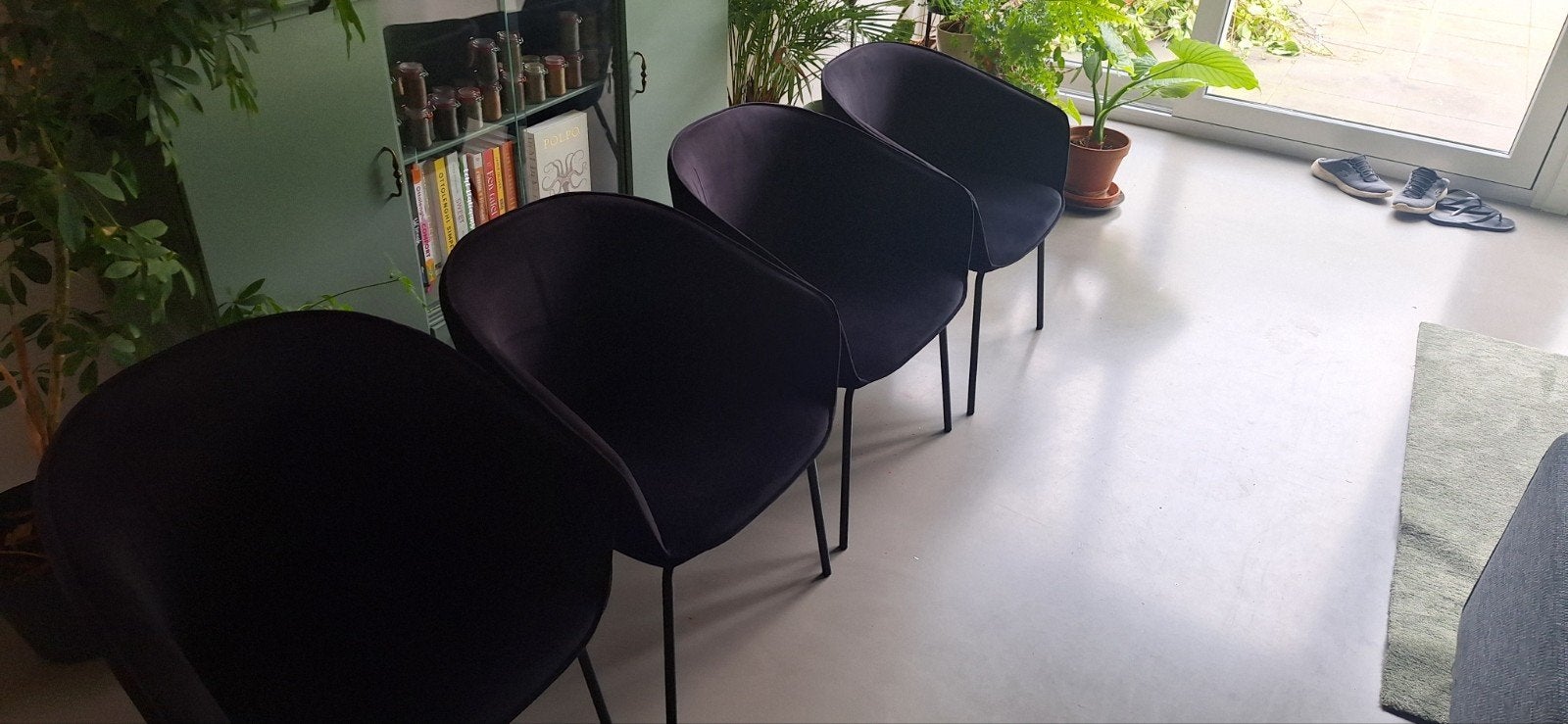 Eetkamerstoelen (4 stuks), Ophalen, Zwart, Metaal