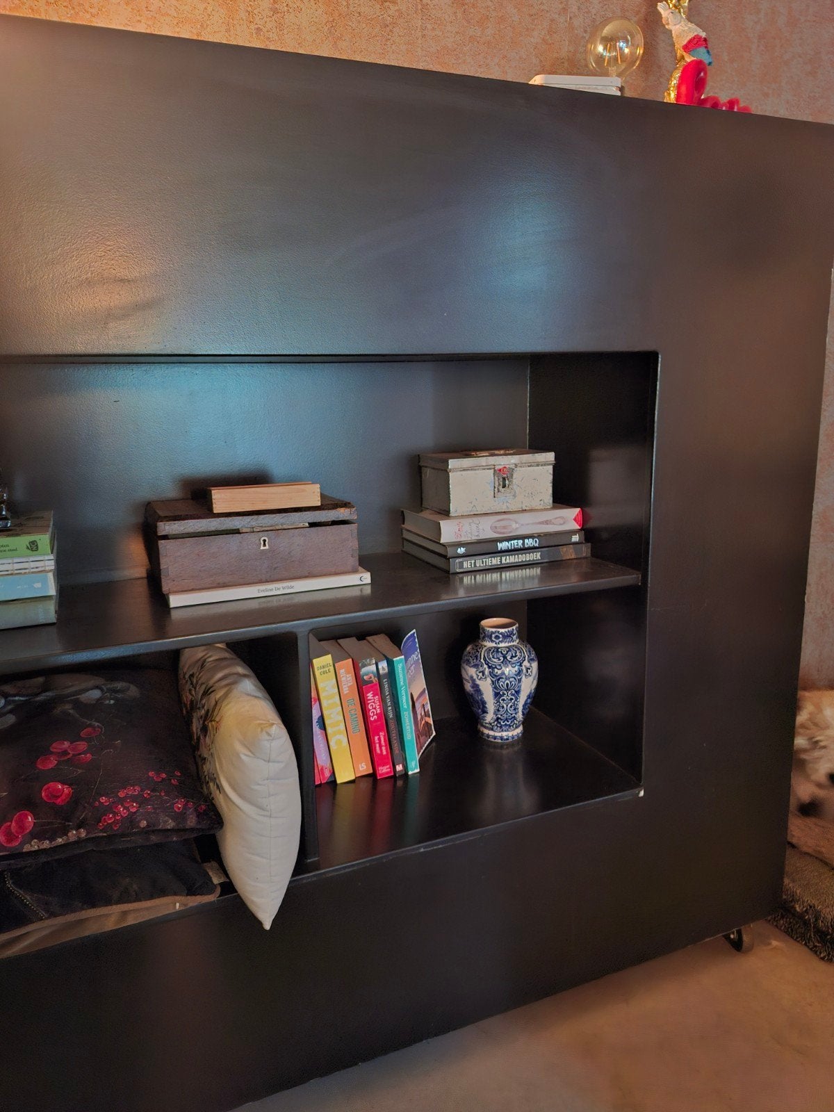 2 mooie display kasten / room dividers op wieltjes, Huis en Inrichting, Ophalen, Gebruikt, 25 tot 50 cm, 150 tot 200 cm