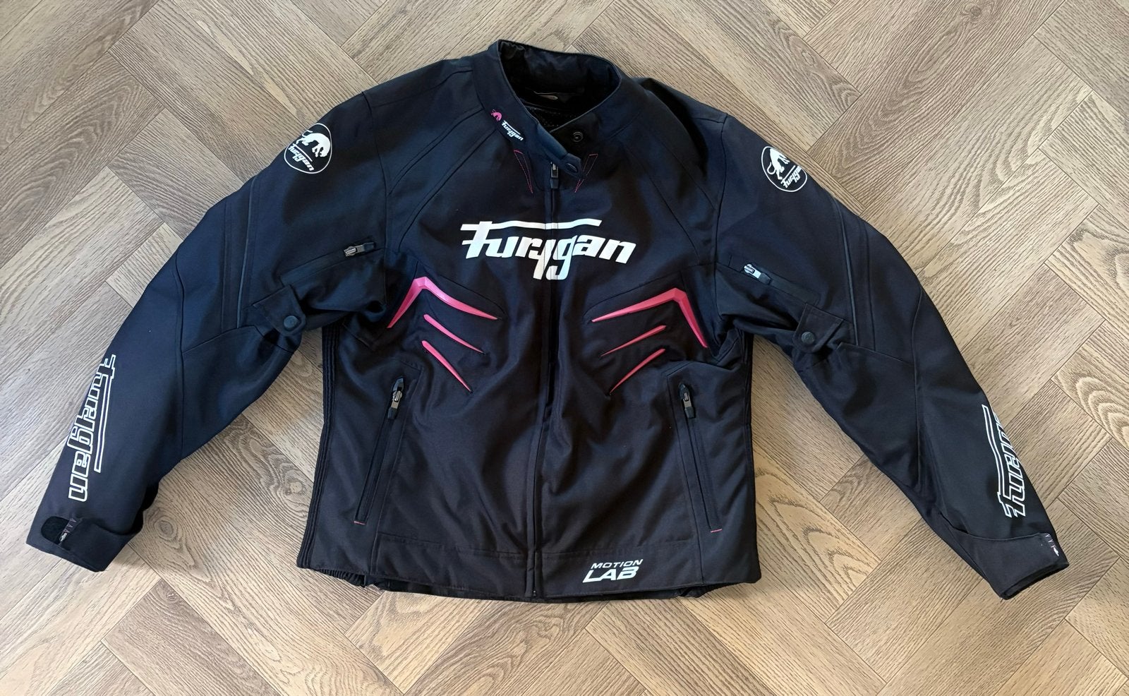 Dames Furygan motorjas - Zwart - Maat XL, Motoren, Ophalen, Tweedehands, Dames, Jas | textiel