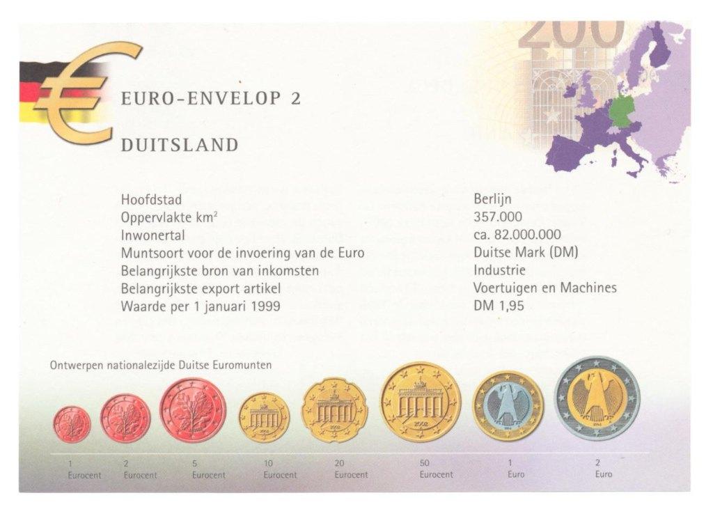 Duitsland PTT Post Euro envelop inclusief 1 Nederlandse post, Postzegels en Munten, Ophalen of Verzenden, 1990 tot heden, Gestempeld