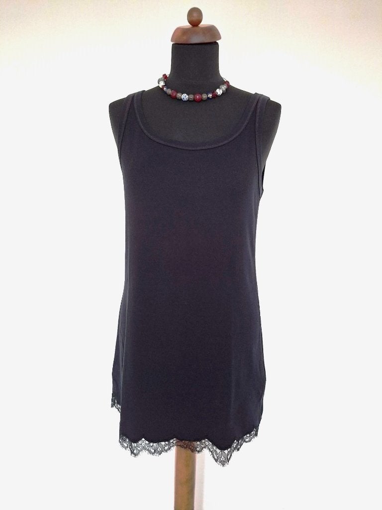 MarcCain - prachtige zwarte katoenen longtop / zomer jurk 42, Kleding | Dames, Verzenden, Zwart, Maat 42/44 (L), Zo goed als nieuw