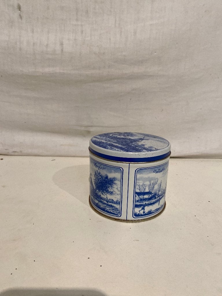 Delfts blauwe koekjes trommel, Ophalen of Verzenden, Overige