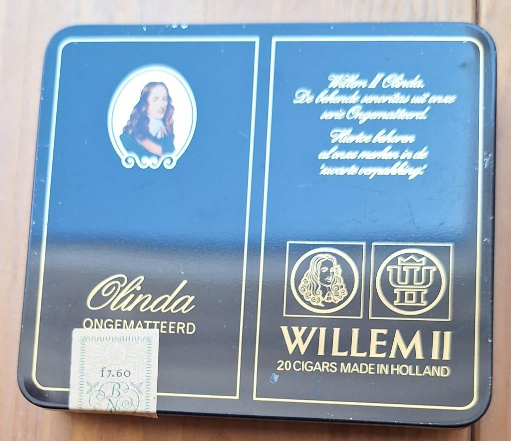 Metalen Sigarendoos Willem 11, Ophalen of Verzenden, Gebruikt, Overige, Overige merken