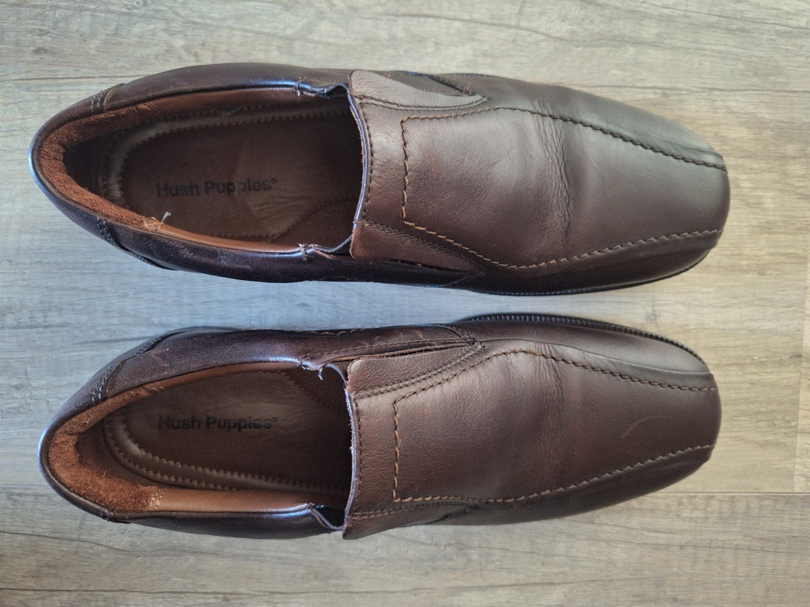 Bruin leren Hush Puppies mt 43, Bruin, Overige typen, Ophalen of Verzenden, Zo goed als nieuw
