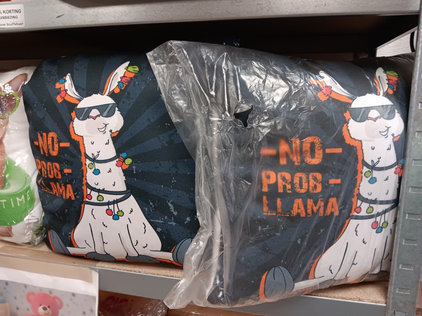 Kussen met 'No Prob-Llama' opdruk - Nieuw, Zwart, Nieuw, Ophalen of Verzenden, Onbekend