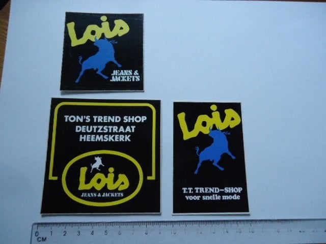 sticker Jaren 70 80 LOIS JEANS Heemskerk Ton Trend winkel, Verzenden, Zo goed als nieuw, Bedrijf of Vereniging