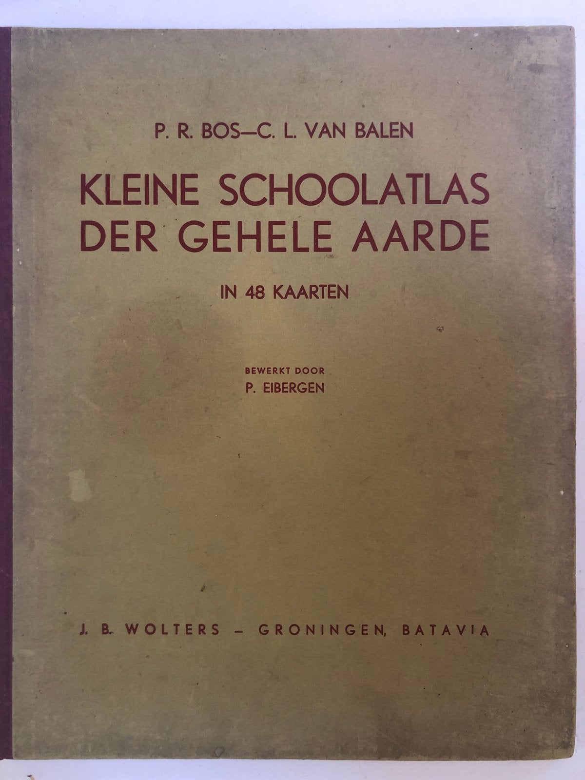 Kleine Schoolatlas der Gehele Aarde - P.R. Bos - 1948, Gelezen, Bosatlas, Ophalen of Verzenden, 1800 tot 2000