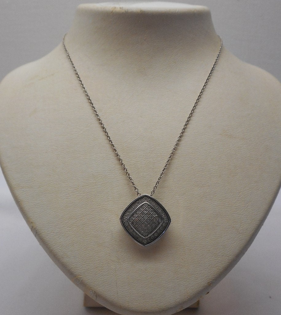 Zilveren ketting met mooie steentjes hanger nr. 1988, Met hanger, Verzenden, Zo goed als nieuw, Zilver