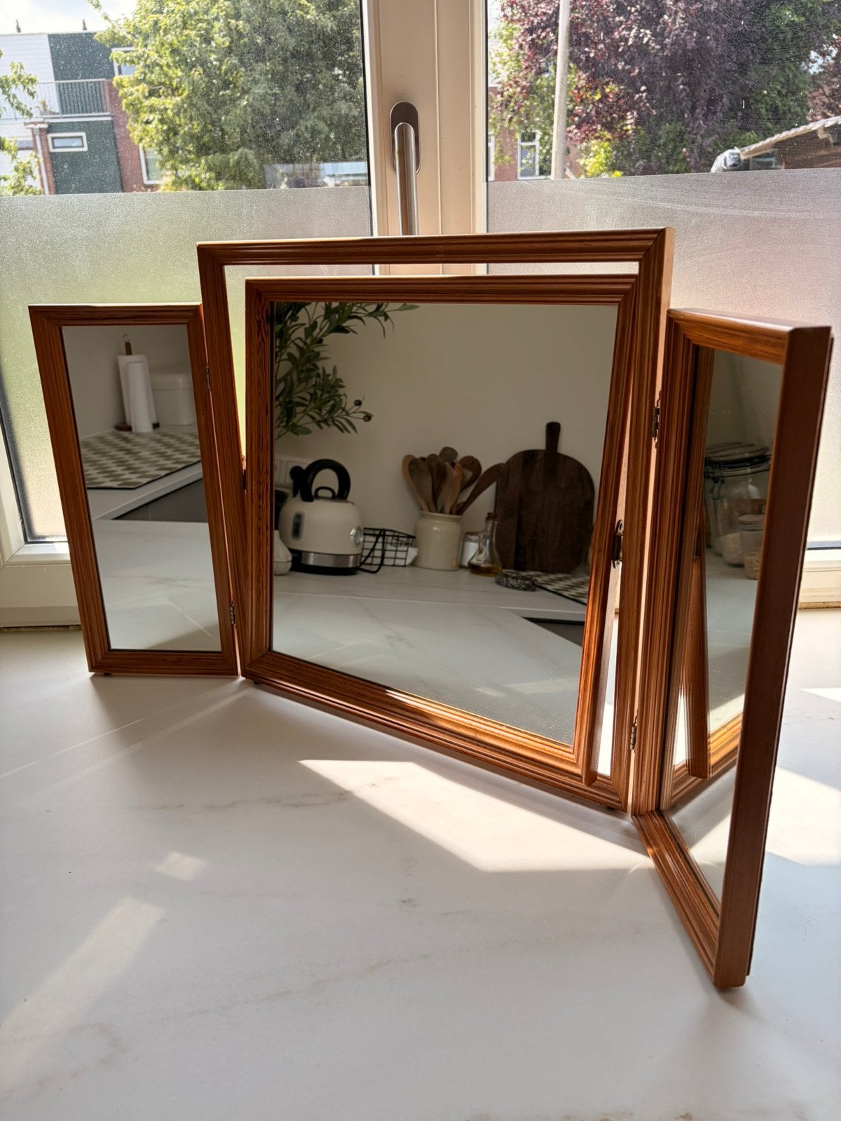 Vintage make up kapspiegel, Gebruikt, Ophalen of Verzenden, 75 tot 100 cm, Minder dan 100 cm
