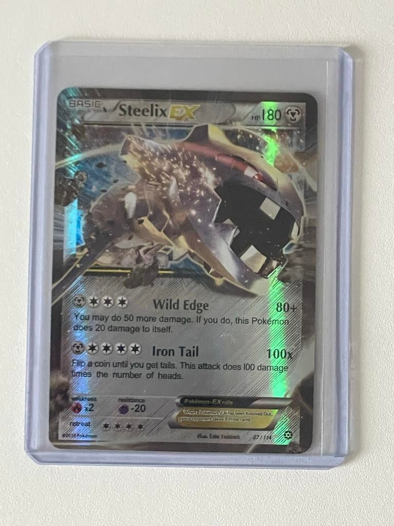 Pokémon Kaart Steelix EX 87/114 - Zo goed als nieuw, Ophalen of Verzenden, Zo goed als nieuw, Losse kaart, Foil
