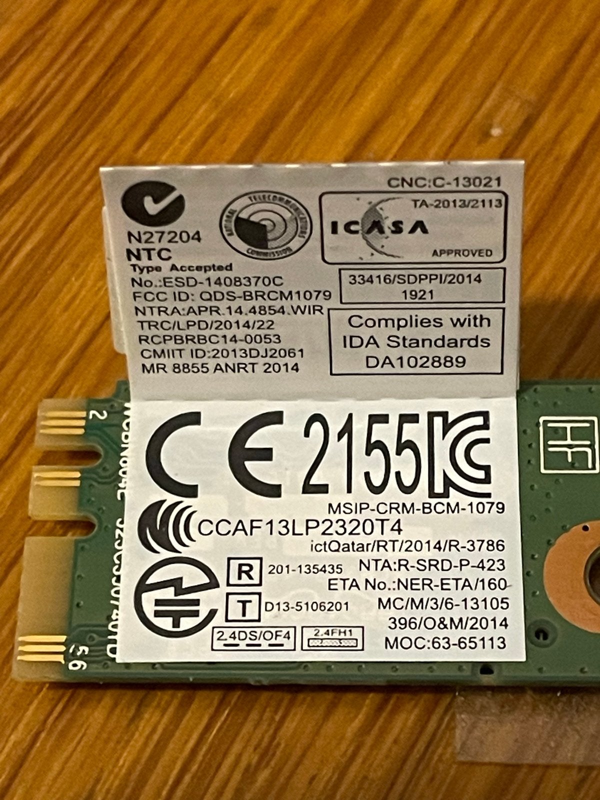 Broadcom BCM43142 M.2/NGFF WiFi Bluetooth Kaart, Computers en Software, Ophalen of Verzenden, Gebruikt, Intern