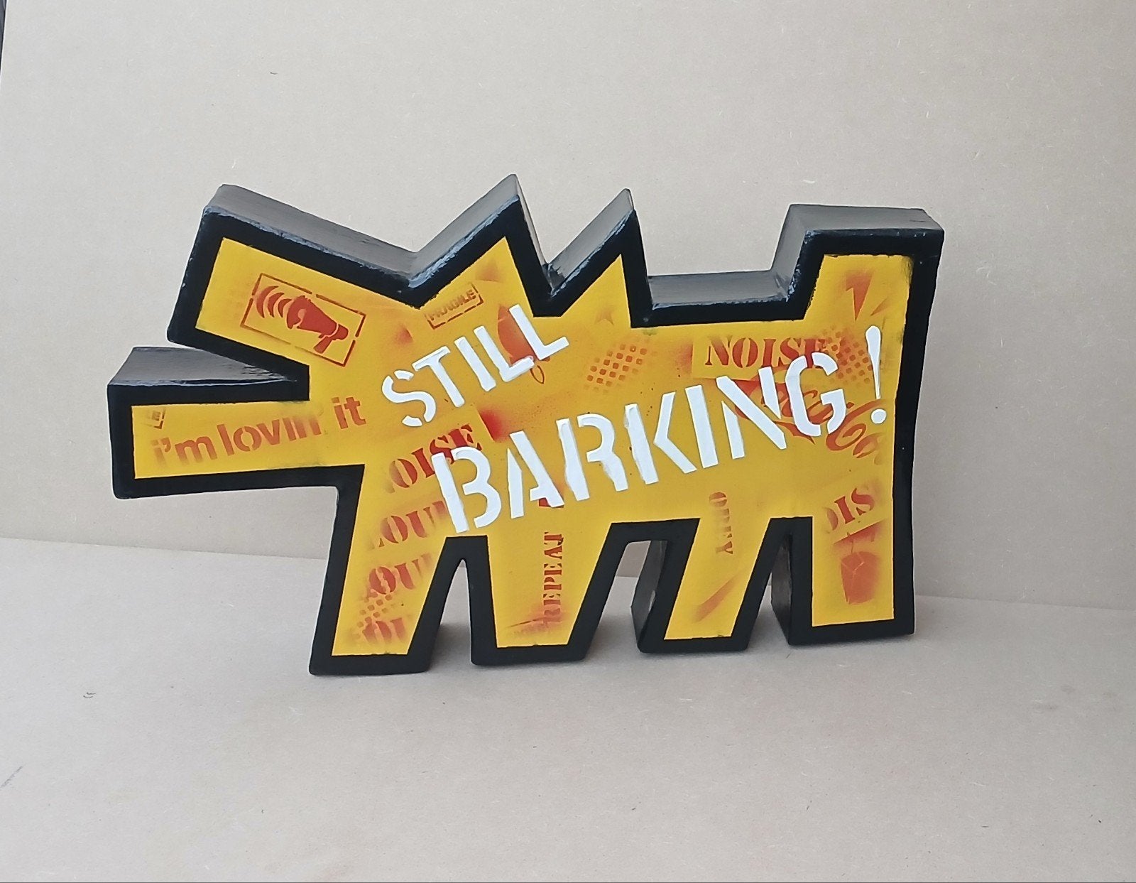 Barking Dog 3d, Ophalen of Verzenden, Dieren, Gemengde techniek, Handgeschilderd