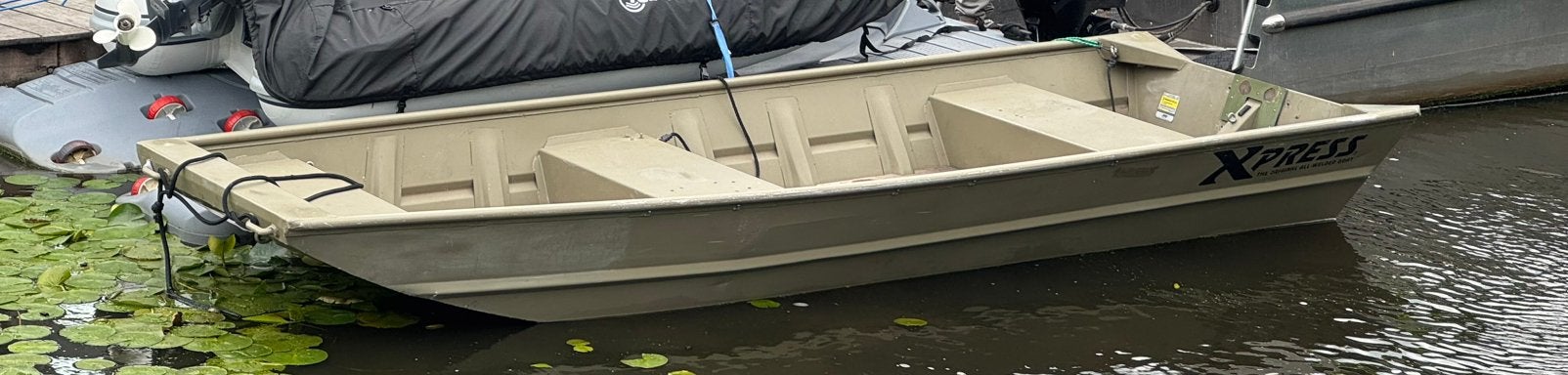 Platbodem Eggercraft/Xpress 1440, Watersport en Boten, Ophalen, Zo goed als nieuw, Benzine