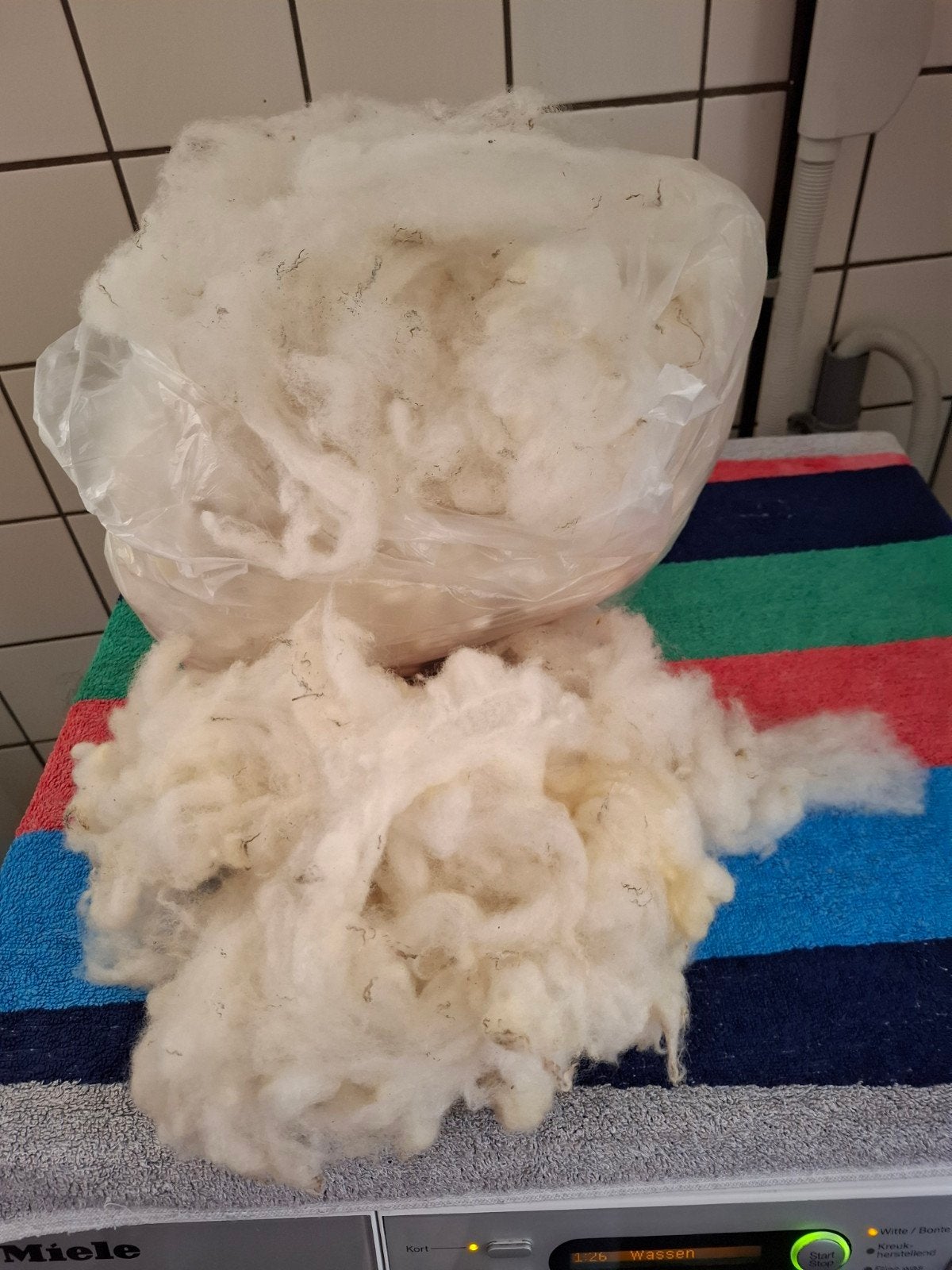 Gewassen wol van Texelaar,  zak 250gr voor spinnen, Hobby en Vrije tijd, Ophalen of Verzenden, Nieuw, Spinwol
