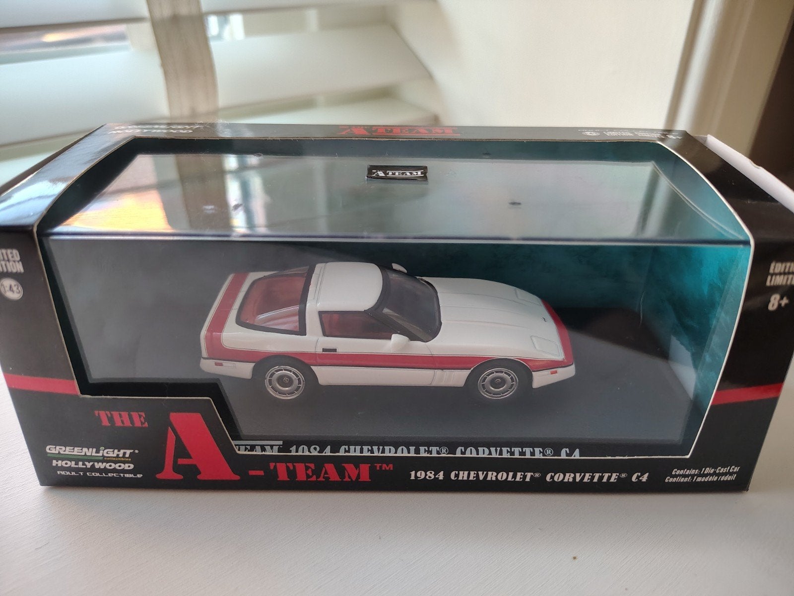 A-Team 1984 Chevrolet Corvette C4 schaalmodel 1:43, Ophalen of Verzenden, Zo goed als nieuw, Auto, Overige merken