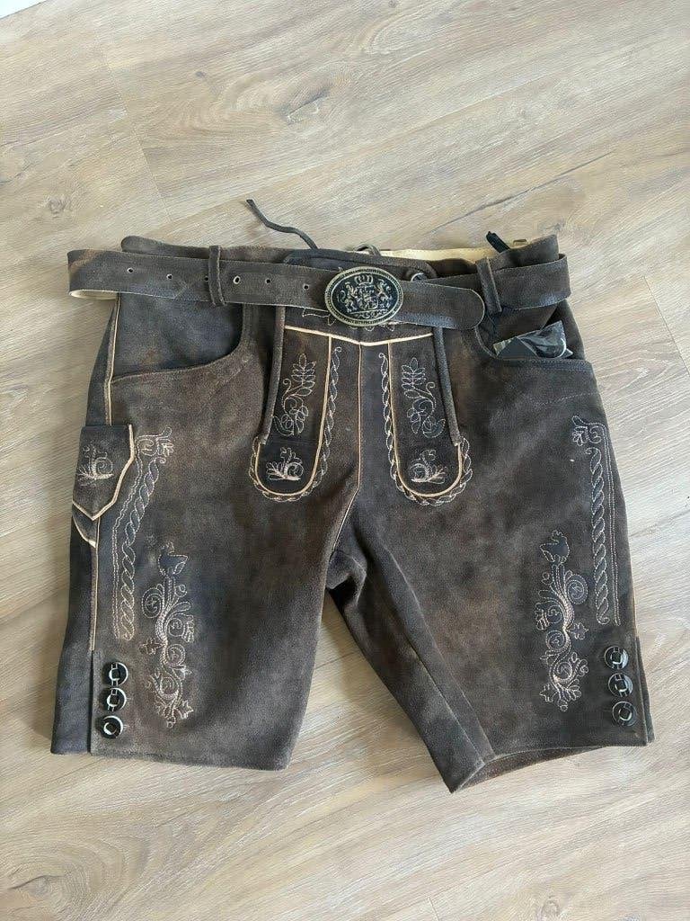Nieuwe Zware Kwaliteit Lederhose - Echt Leer - S - M - L XL, Ophalen of Verzenden, Nieuw, Overige maten