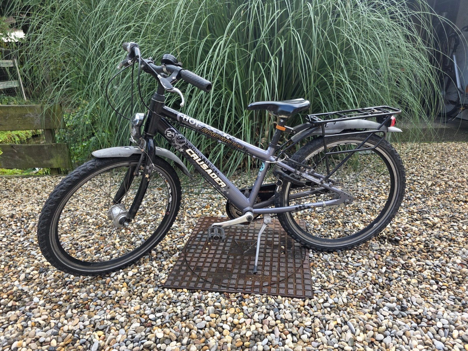 Puky crusader jongensfiets 24 inch grijs - 3 versnellingen, Ophalen, Terugtraprem, Puky, Handrem