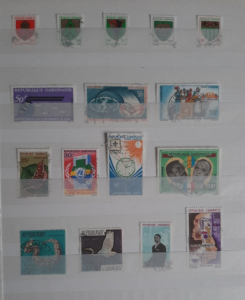 1 Kaart Postzegels République Gabonaise Nr. 2 Gestempeld, Ophalen, Overige landen, Gestempeld