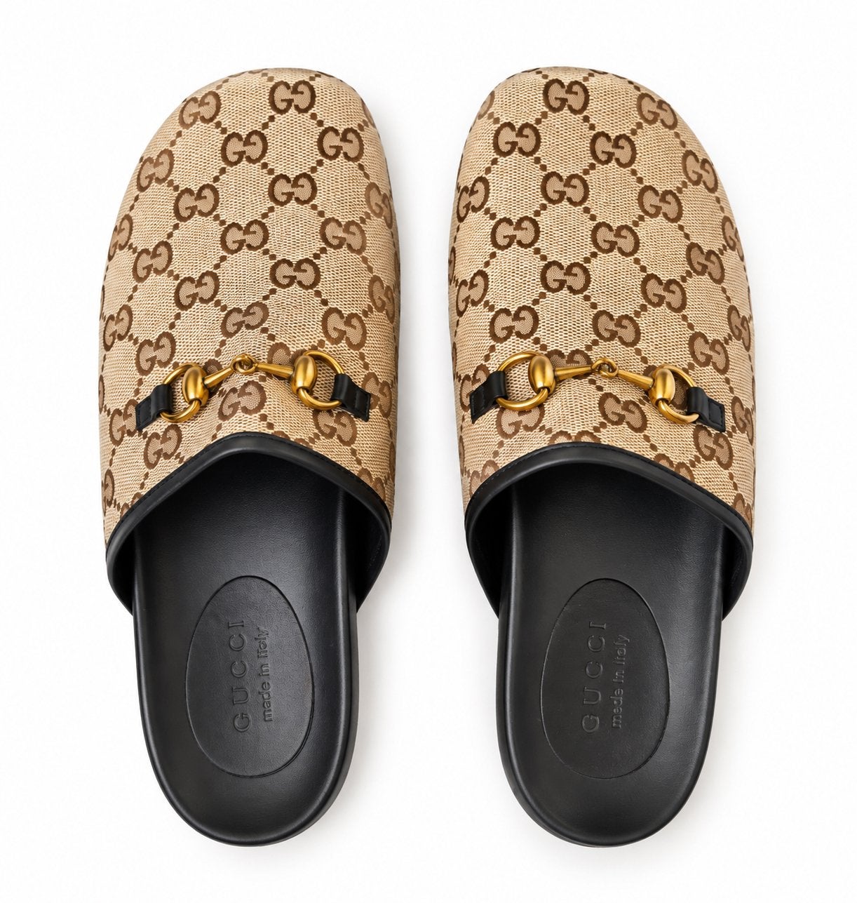 Gucci Clogs met GG-motief en Horsebit-detail, Ophalen of Verzenden, Gedragen, Beige, Sandalen of Muiltjes
