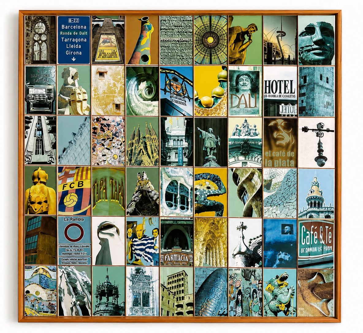 Kunstwerk: thema: Barcelona collage van Naomi Art, Ophalen, Gebruikt, Oorspronkelijke maker, Schilderij