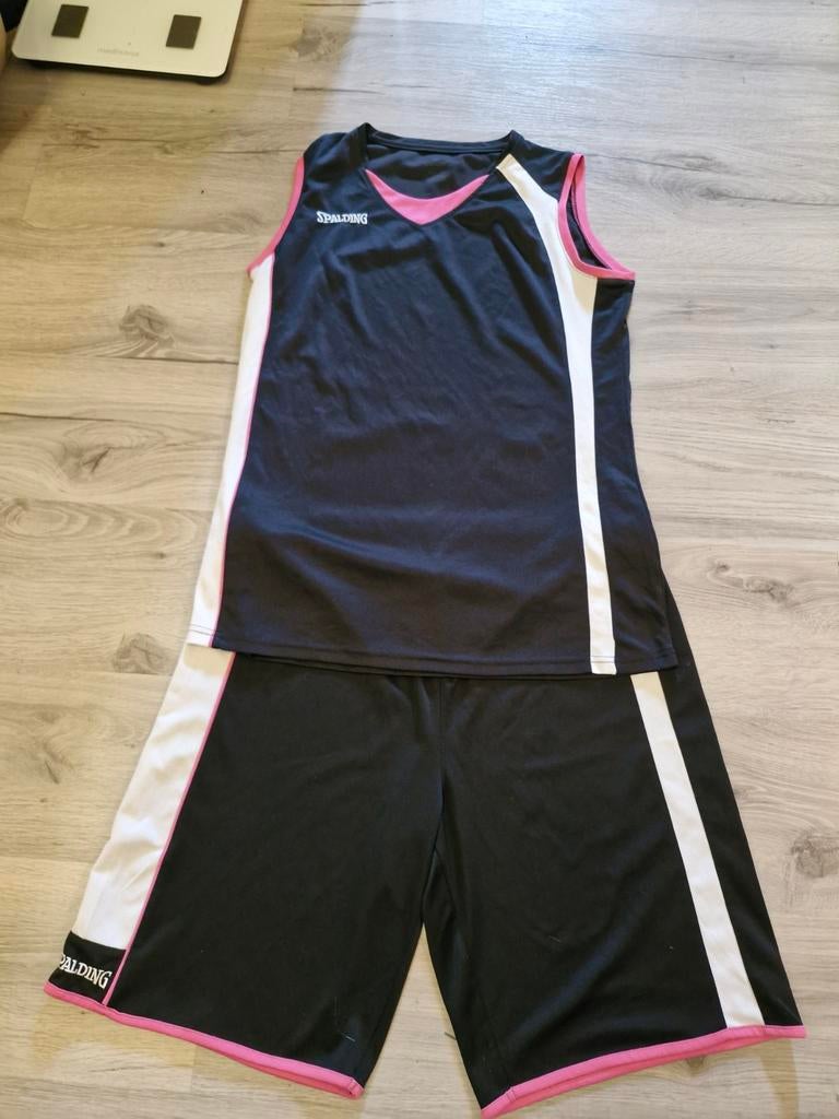 Spalding basketbal tenue - Zwart/Roze/Wit, Zwart, Ophalen of Verzenden, Zo goed als nieuw, Maat 46/48 (XL) of groter