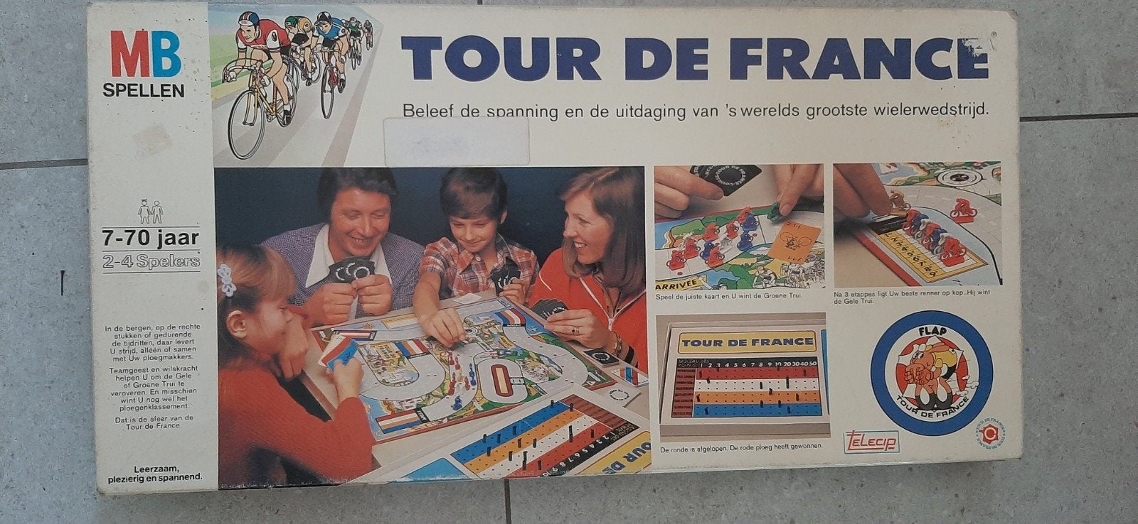 Vintage MB Spellen Tour de France Bordspel jaar 1977, Drie of vier spelers, Ophalen of Verzenden, Gebruikt, MB Spellen