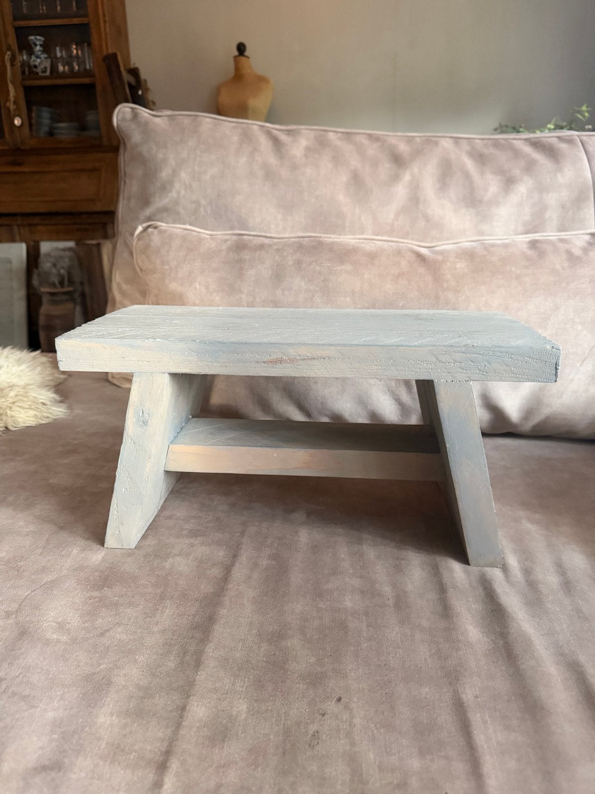Houten krukje - Decoratief, Ophalen, Minder dan 45 cm, Minder dan 55 cm, Gebruikt