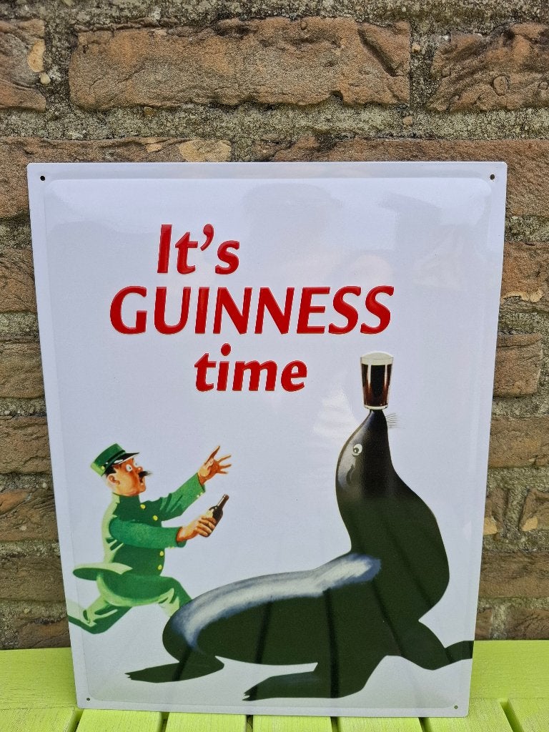 reclamebord Guinness - It's Guinness Time (40 x 30 cm), Ophalen of Verzenden, Nieuw, Reclamebord, Plaat of Schild, Overige merken