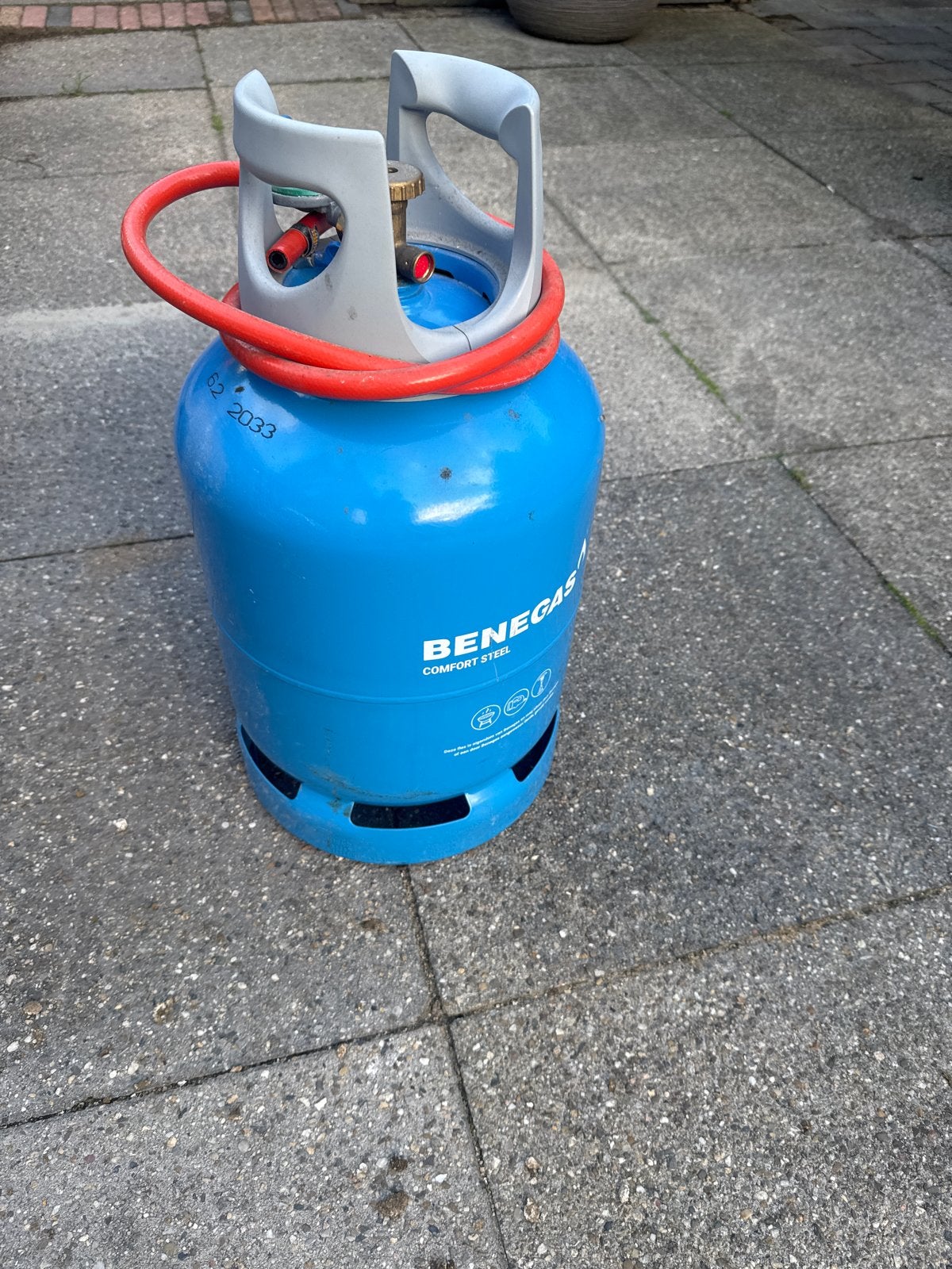 Benegas Comfort Steel gasfles 90% vol 9.5 kilo, Ophalen of Verzenden, Gebruikt
