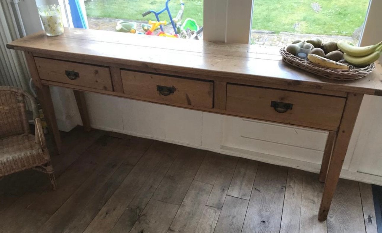 Leuke oude sidetable hout, Huis en Inrichting, Tafels | Sidetables, Ophalen, Gebruikt, 25 tot 50 cm, Rechthoekig