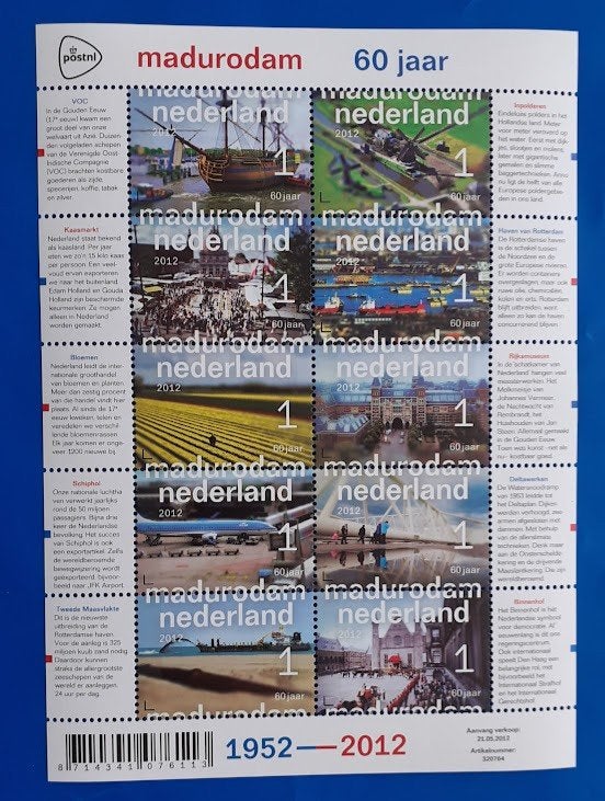 NVPH 2925-34 Madurodam 60 jaar - 2012, Postzegels en Munten, Verzenden, Na 1940, Postfris