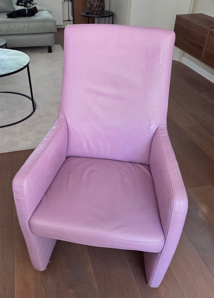 4 lederen eetkamer stoelen, Huis en Inrichting, Stoelen, Ophalen, Gebruikt, Overige kleuren, Leer