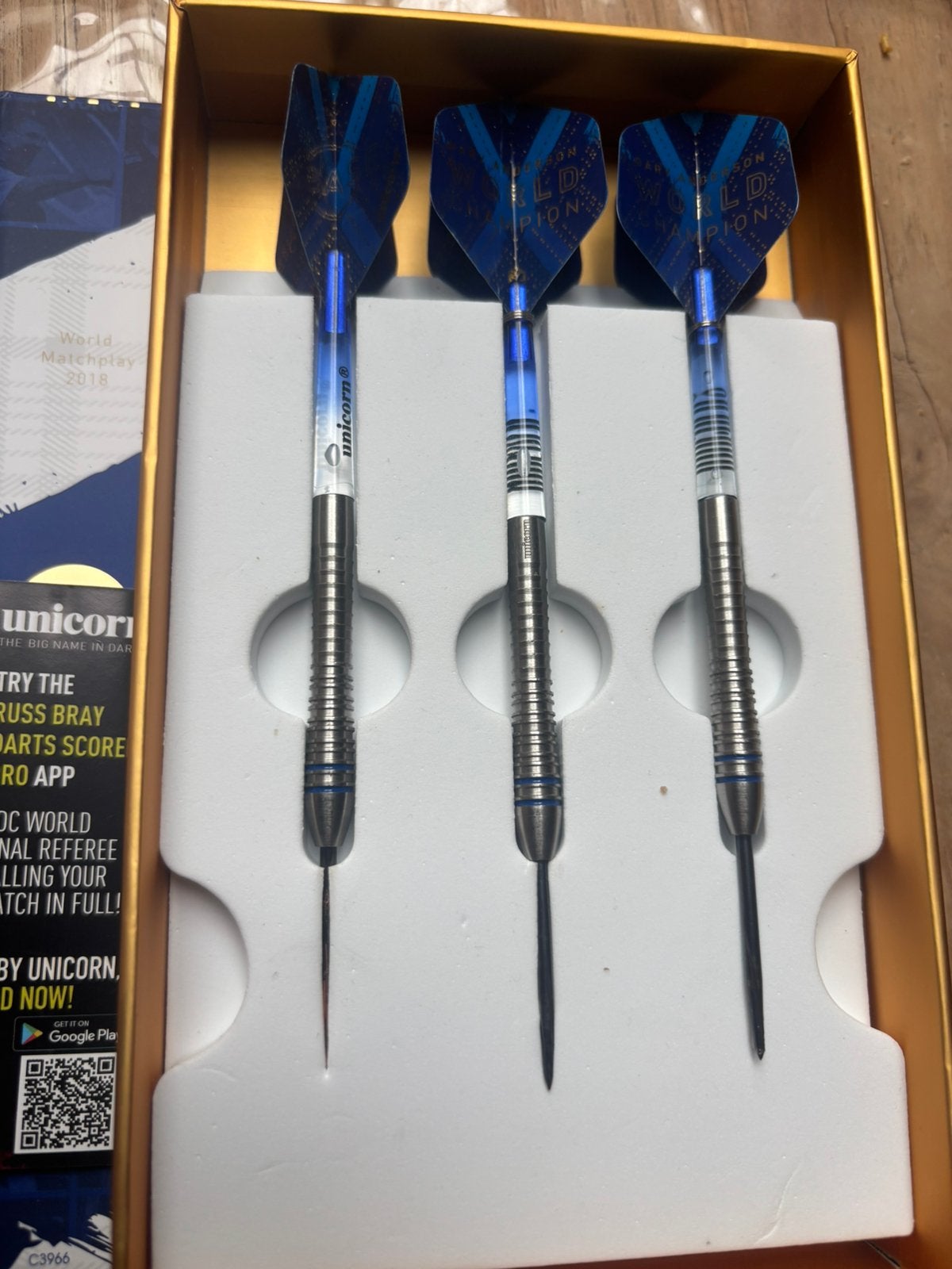 Dartpijlen Gary Anderson fase 6 23 gram, Sport en Fitness, Darts, Ophalen, Zo goed als nieuw, Dartbord