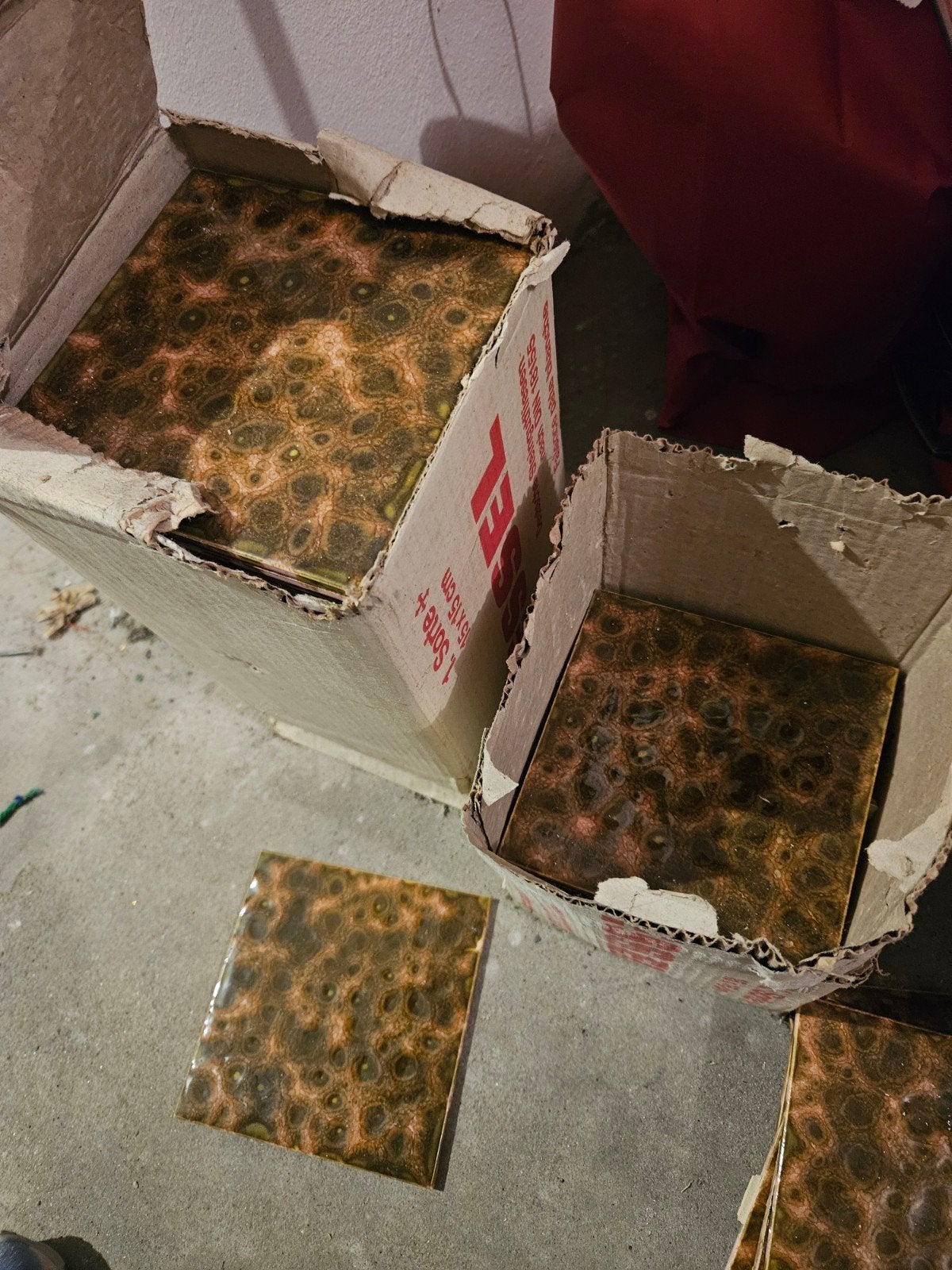 vintage retro muurtegels jaren 70 bruin gewolkt, Ophalen, Huis en Inrichting