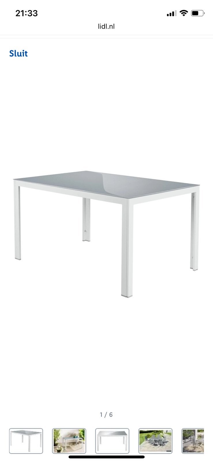 NIEUW in doos! Aluminium tuintafel Houston, MOET WEG €45,-, Ophalen, Nieuw, Rechthoekig, Aluminium