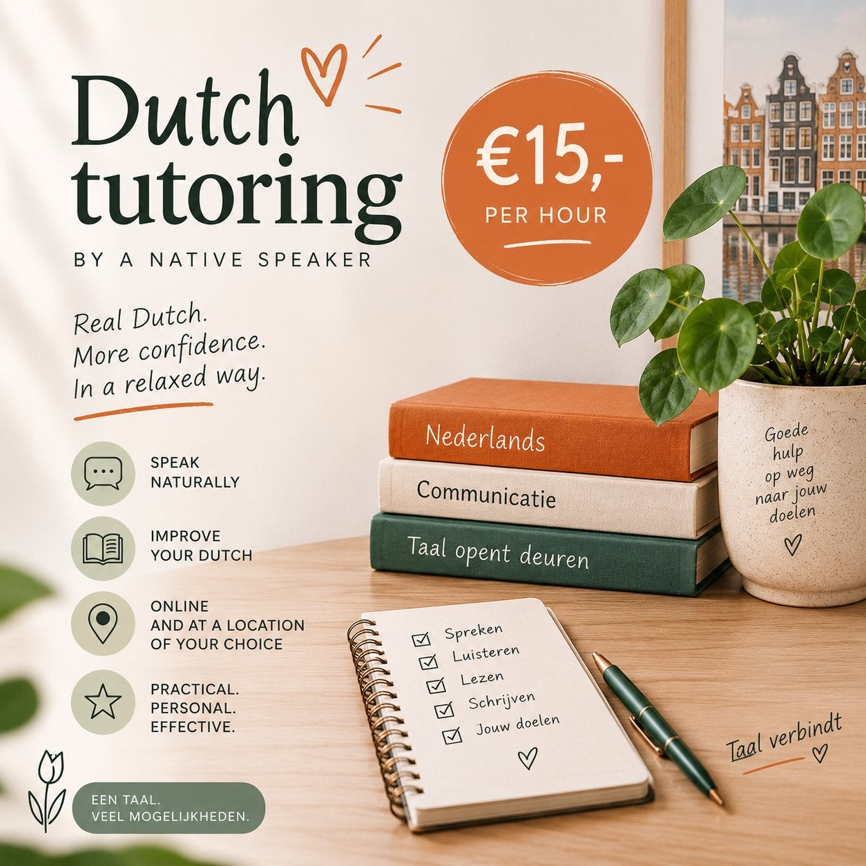 Private Dutch tutoring, Verzenden