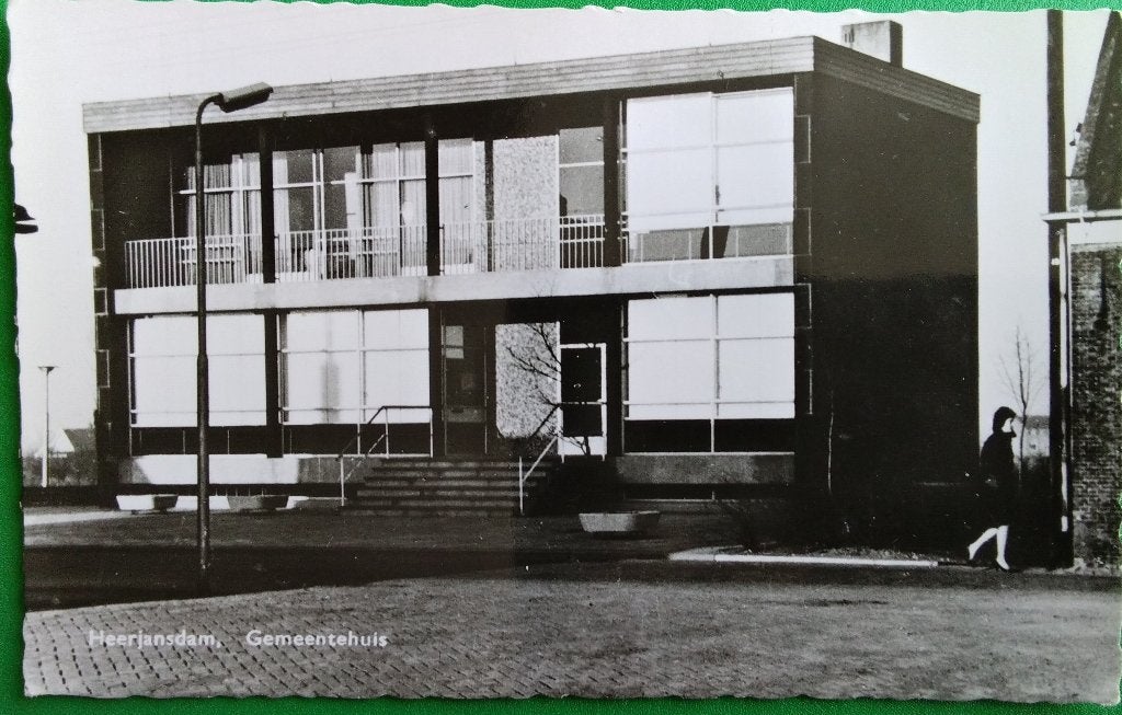Heerjansdam, Gemeentehuis. Klf, Verzenden, 1960 tot 1980, Ongelopen, Zuid-Holland