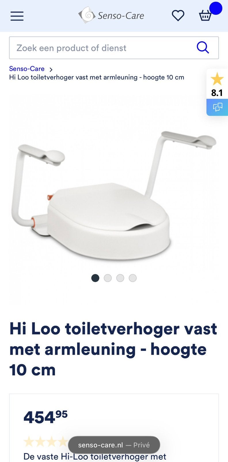 Toiletverhoger inclusief armleuningen, Ophalen, Zo goed als nieuw
