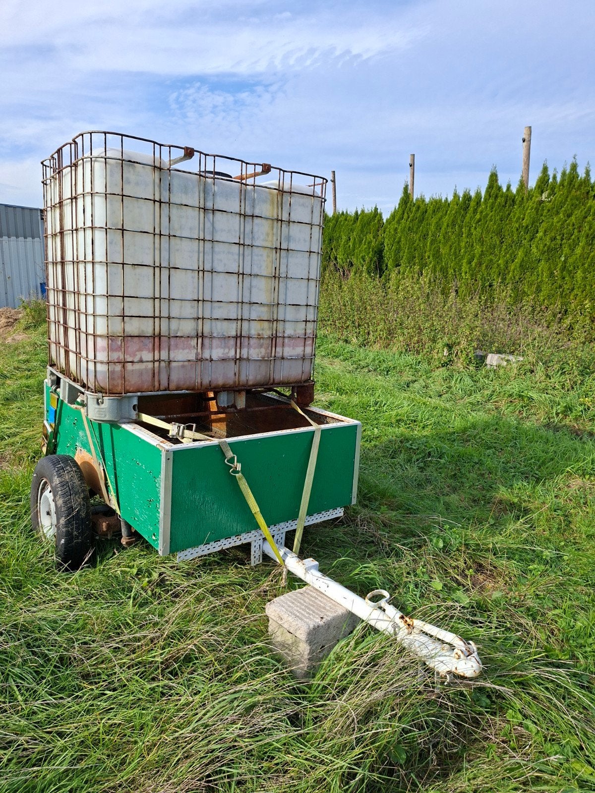IBC Watertank op Aanhanger - Ideaal voor Tuin/Weiland, Ophalen, Gebruikt