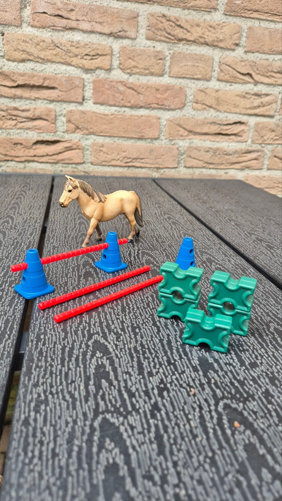 Schleich paard met hindernissen speelset, Ophalen of Verzenden, Gebruikt, Jongen of Meisje