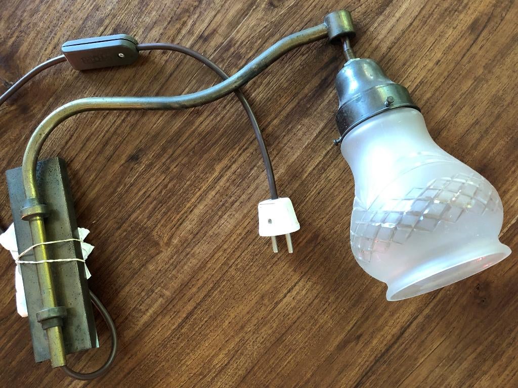 klassieke wand schemerlamp, Huis en Inrichting, Ophalen of Verzenden, Gebruikt, Glas, Klassiek vintage retro