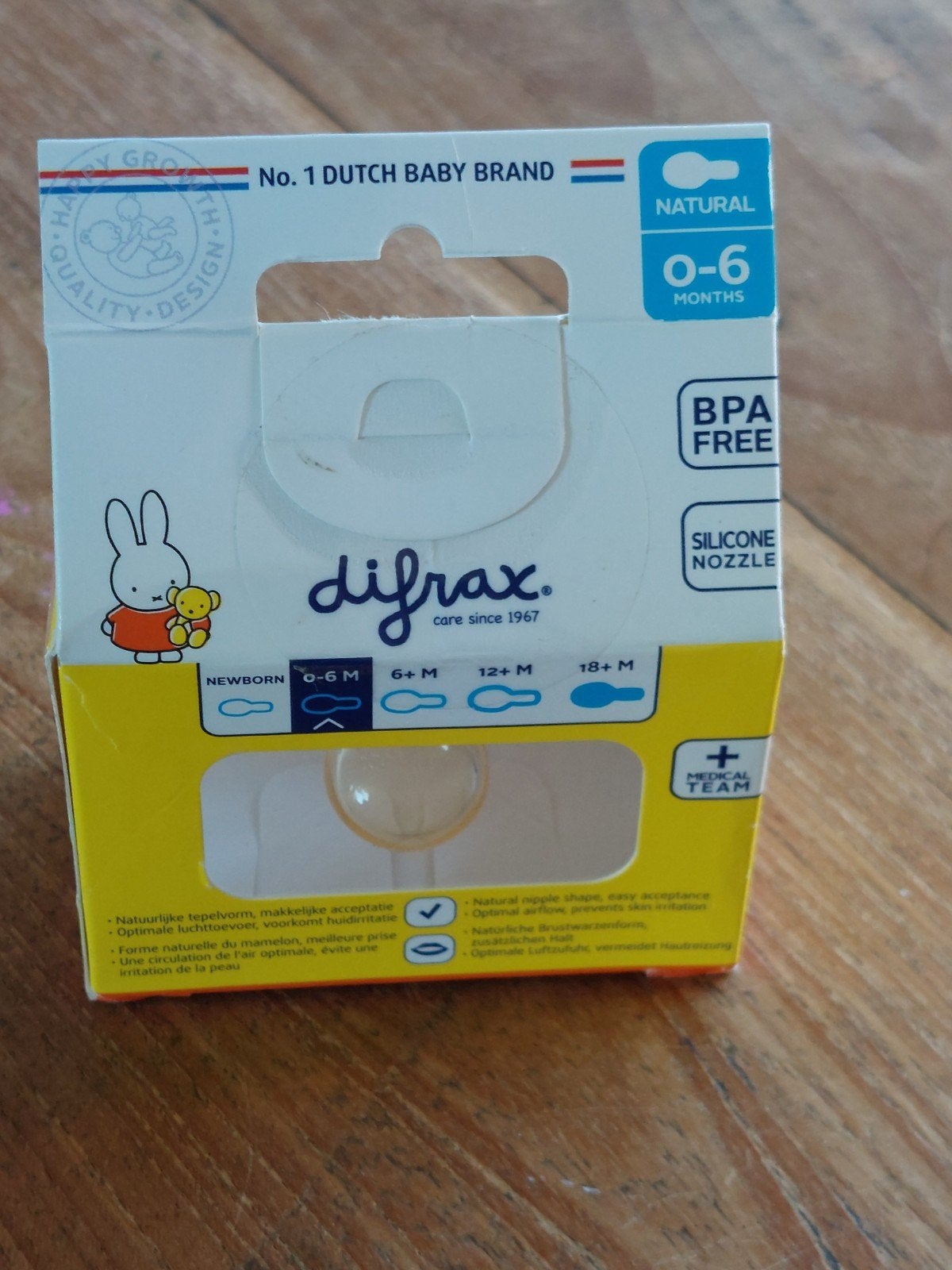 Difrax Natural Fopspeen 0-6 maanden - Nijntje, Ophalen of Verzenden, Nieuw