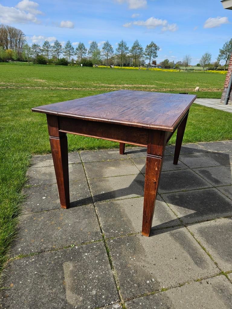 Teakhouten eettafel met laatje, Huis en Inrichting, Tafels | Eettafels, Ophalen