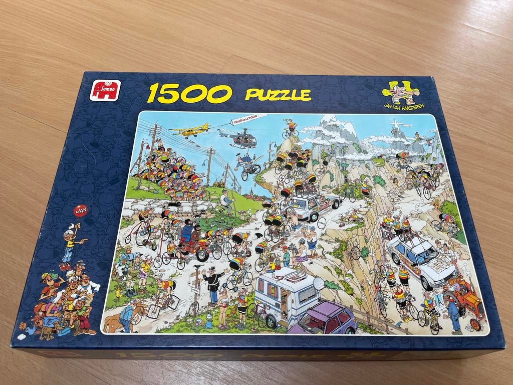 Jan van Haasteren Puzzel 1500 Stukjes - Tour de France, Ophalen, 500 t/m 1500 stukjes, Gebruikt, Legpuzzel