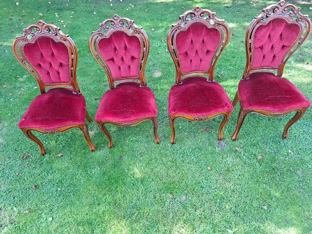 4 identieke stevige eetkamer stoelen, Antiek en Kunst, Ophalen