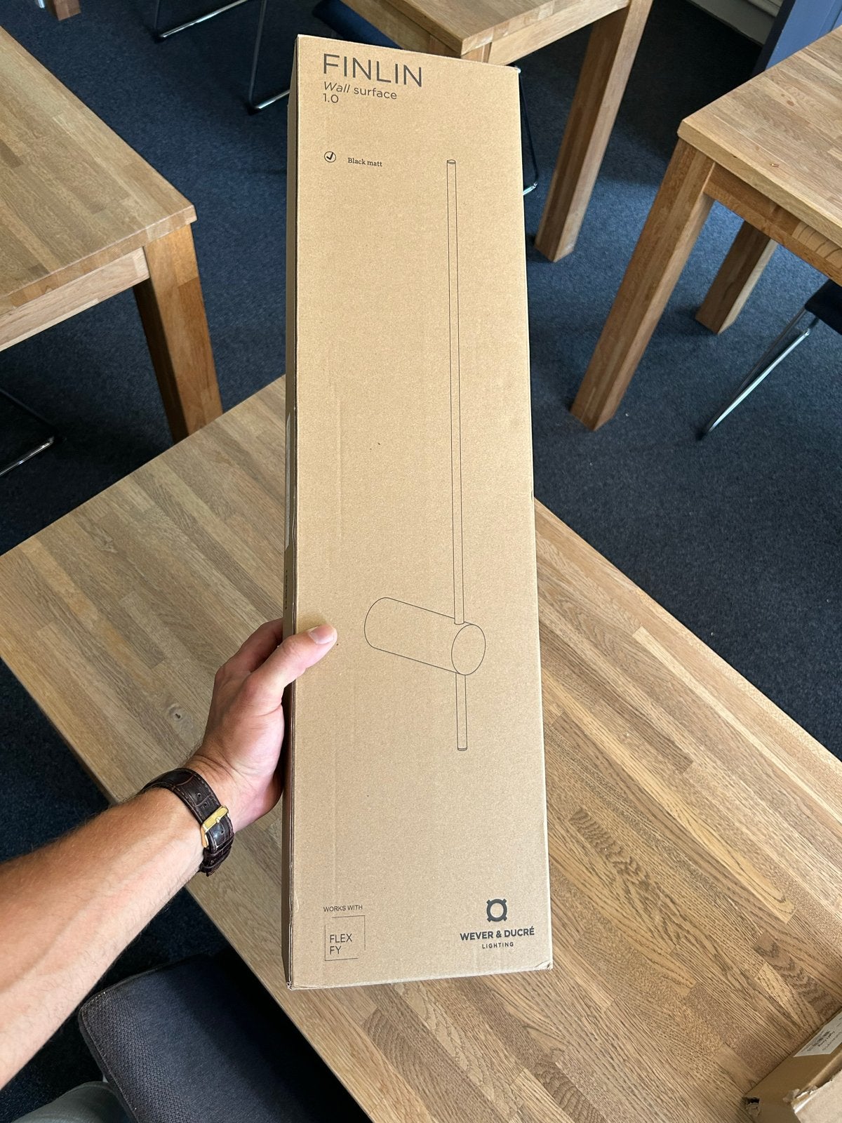 Wever & Ducre Finlin 1.0 wandlamp - Werkt met Flexfy, Huis en Inrichting, LED, Www.weverducre.nl, Zwart, Nieuw