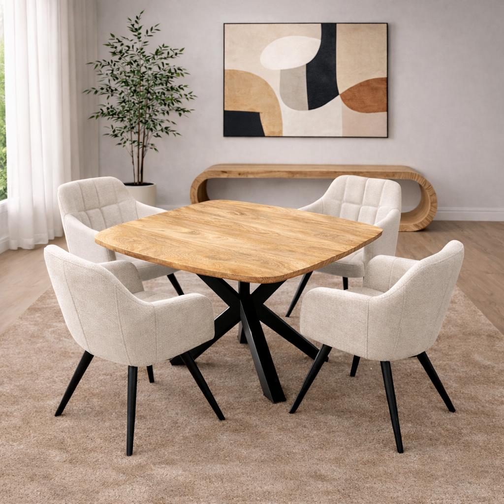 Eettafel Deens Rond – 100 cm – Naturel – Mangohout
