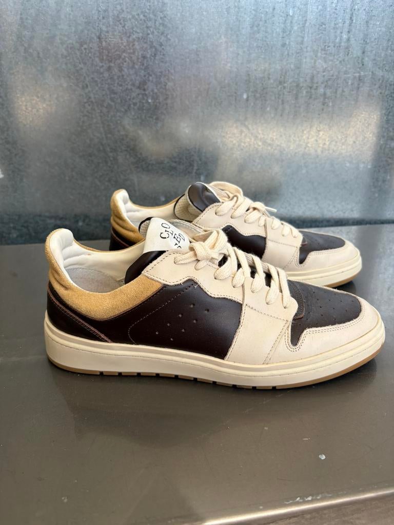 Closed sneakers 41 bruin beige leather leer, Beige, Ophalen of Verzenden, Sneakers of Gympen, Zo goed als nieuw